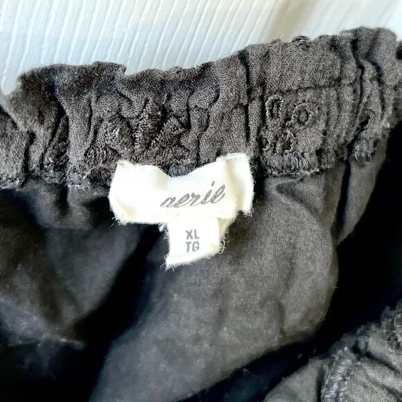 Aerie Woven Cropped Tank Top in Black EUC (size XL) - Picture 4 of 5